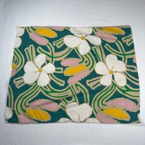 DVF Studio Pillow Sham Cover Standard Size 28" x 20" Green Pink Floral Tropical